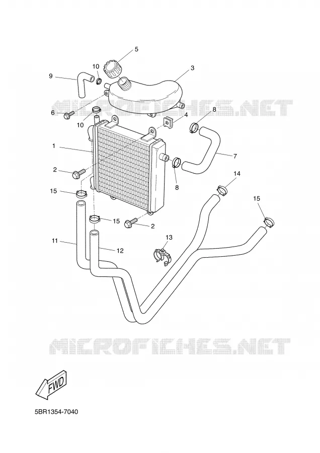 RADIATOR / HOSES Yamaha SCOOTER 50 2005 AEROX  YQ50
