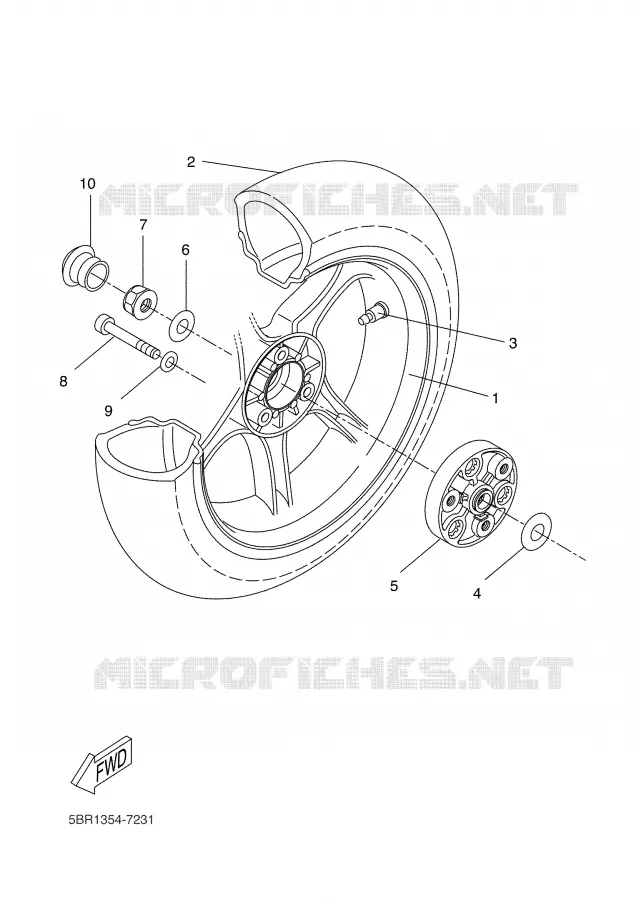 REAR WHEEL Yamaha SCOOTER 50 2005 AEROX  YQ50