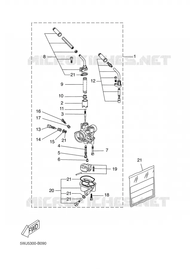 CARBURETOR 2 Yamaha SCOOTER 50 2006 AEROX  YQ50