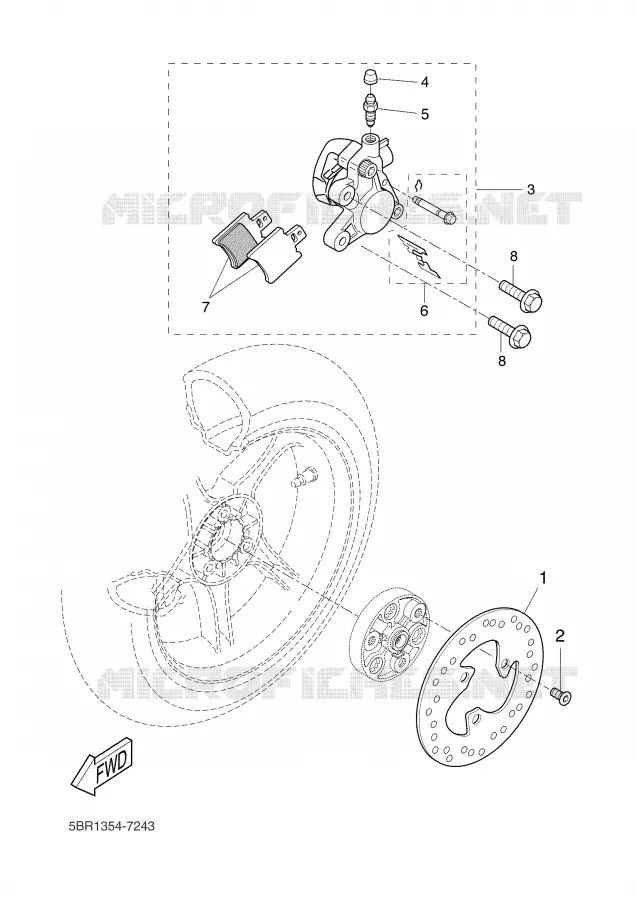 REAR BRAKE CALIPER Yamaha SCOOTER 50 2008 AEROX  YQ50