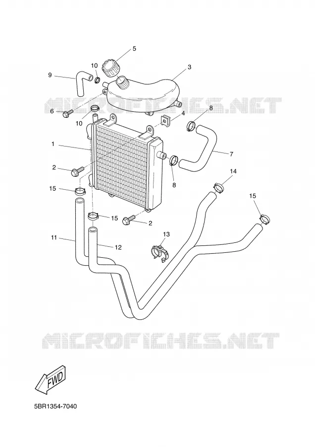 RADIATOR / HOSES Yamaha SCOOTER 50 2003 AEROX  YQ50 AEROX